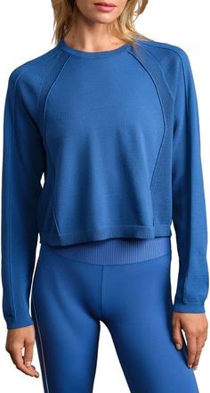Rhone Sporty Crewneck Sweater in Deep Sea Blue at Nordstrom, Size X-Small