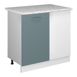 Vicco Mueble Esquinero Universal R-line, Gris Azulado, 86 Cm Con Puerta, Con Encimera