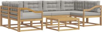 vidaXL Conjunto De Sof&aacute;s De Exterior 5 Uds. Blanco Y Gris Claro Vidaxl
