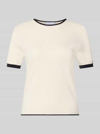Comma Strickshirt mit Rundhalsausschnitt in Offwhite, Gr&ouml;&szlig;e 34