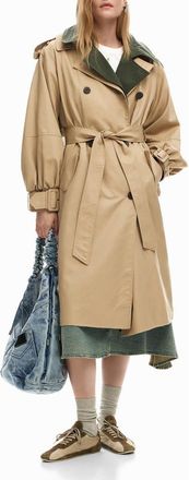 Desigual Layered Trench Coat in Off White at Nordstrom, Size X-Large