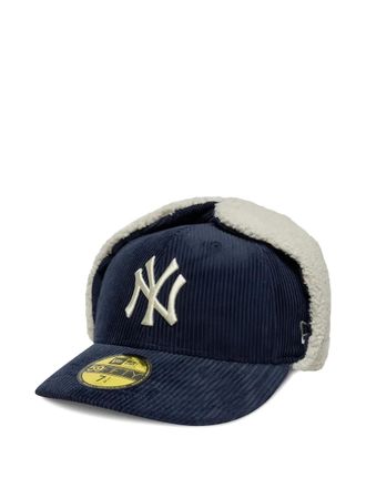 New Era Ribfluwelen pet met oorkleppen - Blauw