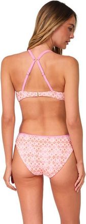 Swim Systems Berkeley Hipster Bikini Swim Bottoms in Coral Kiss Scrunch at Nordstrom, Size X-Large
