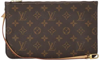 Louis Vuitton Brown Monogram Coated Canvas Neverfull Pouch Nm Mm (Authentic Pre-Loved)