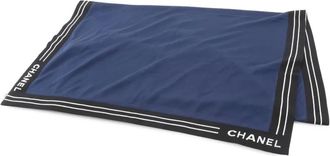 Chanel 1986-1988 sjaal met logo - Blauw