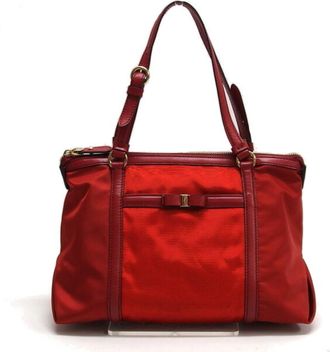 Ferragamo Nylon Handbag Tote Bag (Pre-Owned)
