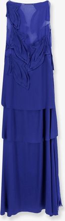 Alberta Ferretti Womens Dress Satin Blue Acetate