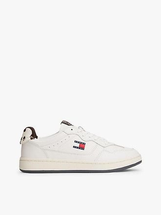 Tommy Hilfiger Archive Court Cow Print Leather Trainers
