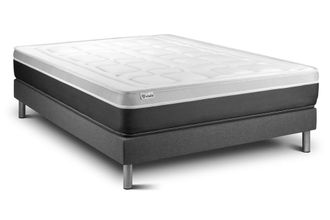 VITALIT Somier gris + colch&oacute;n con espuma viscoel&aacute;stica 140 x 190