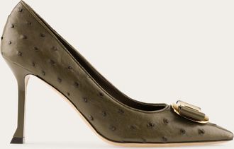 Ferragamo Women New Vara plate pump Green Size 10.5