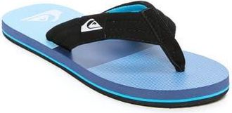 Quiksilver Moncata Layback Flip Flop in Black/Light Blue/Light Blue at Nordstrom Rack, Size 12