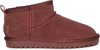 Colors Of California Korte Winterlaars in Su&egrave;de - Dames - Winterlaarzen - Rood - 40 EU - Su&egrave;de - Schoenen