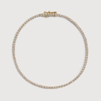 Monica Vinader Gold 1.7mm Diamond Tennis Bracelet Lab Grown Diamond