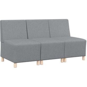 vidaXL Unidad De Sof&aacute; Modular Sin Brazos 3 Pcs Gris Claro Vidaxl