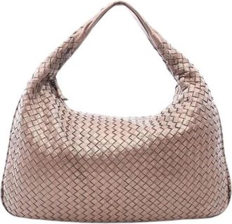 Bottega Veneta Pre-owned Intrecciato Metallic Leather Shoulder Bag - Dames - Vintage Schoudertas - Bruin - ONE Size - Leer - Vintage