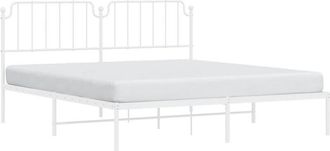 vidaXL Estructura Cama Sin Colch&oacute;n Con Cabecero Metal Blanco 183x213cm Vidaxl