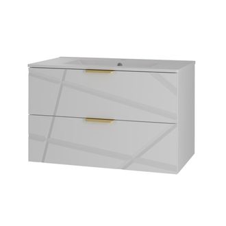 Petits Meubles Mueble lavabo encastrado estratificado Blanco