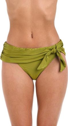 Sunshine 79 Solid Sash Hipster Bikini Bottoms in Olive at Nordstrom, Size 10