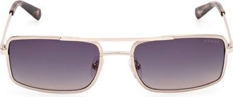 Guess Blue Gradient Rectangular Mens Sunglasses GU00168 32W 58