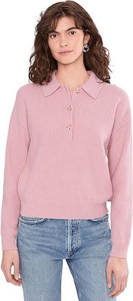 Varley Marlie Polo Knit Sweater Womens Sweater Zephyr Mauve : XXS, Lyocell/Nylon/Polyester