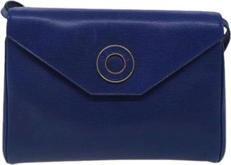 Celine Pre-owned Cross Body Bags, female, Blue, Size: ONE SIZE Pre-owned Vintage circle logo crossbody bag