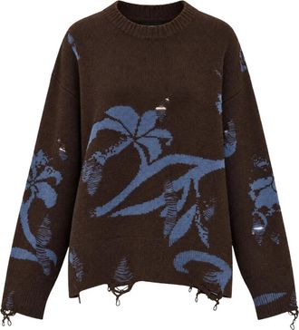 Akep Pullover met ronde hals - Dames - Ronde hals truien - Bruin - S - Wol - Truien & Vesten