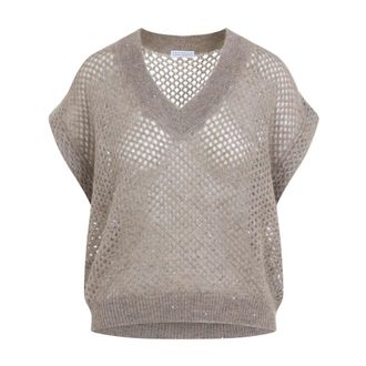 Brunello Cucinelli Dames, Truien, Grijs, Maat: L Mohair