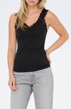 Only Free Lace Trim Sleeveless Top in Black at Nordstrom Rack, Size X-Small
