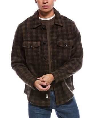 Todd Snyder Todd Snyder Brown Multi Mohair & Wool-Blend Buffalo Check Shirt Jacket