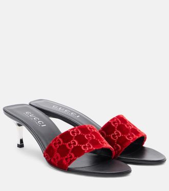 Gucci Mules de terciopelo con GG