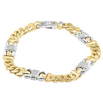 Pompeii3 Mens Figaro 14k Gold (62gram) or Platinum (99gram) 9mm Link Bracelet 8.75