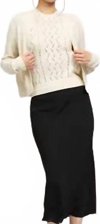 Current Air Micro Sequined Cardigan Set In Ivory Sparkle