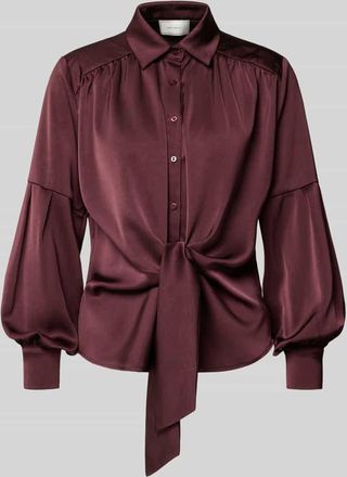 Neo Noir Neo Noir Hemdbluse mit Knopfleiste in Bordeaux, Gr&ouml;&szlig;e 34