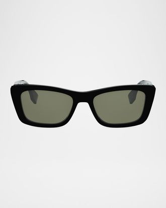 Fendi Lettering Acetate Rectangle Sunglasses