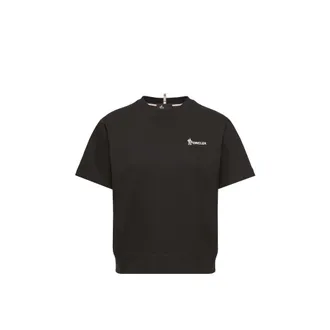 Moncler Moncler Logo Cotton T-shirt, Women, Black, Size: Xs