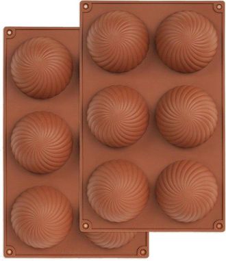 No Brand Moldes De Silicona Para Chocolate Con Dise&ntilde;o Giratorio 3d, Moldes De Silicona Antiadherentes Para Porciones Individuales De Pastel De Mousse, Pasteles