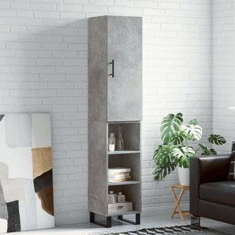 Berkfield Home Highboard Concrete Grey 34.5x34x180 cm Engineered Wood