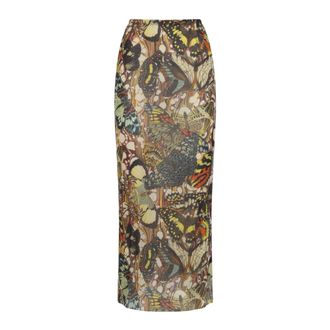 Jean Paul Gaultier Maxi Skirts, female, Multicolor, Size: M The Yellow Butterfly Skirt