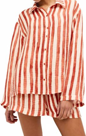 Marie Oliver Nico Linen Shirt In Tierra