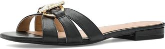 Lauren Ralph Lauren Blaike Nappa Leather Slide Sandals Womens Sandals Black : 6.5 B - Medium