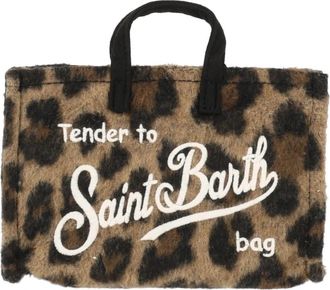 MC2 Saint Barth Telefoontas Vilt Leo 18 Emb - unisex - Shoppers - Bruin - ONE Size - Wol - Tassen