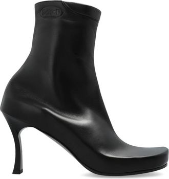 Balenciaga x School - Dames - Laarzen met Hak - Zwart - 40 EU - Leer - Schoenen