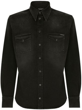 Dolce & Gabbana Button-up denim overhemd - Zwart