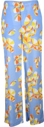 Moschino Garzato Rechte Broek - Dames - Straight fit broeken - Veelkleurig - M - Katoen - Broeken