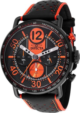 Invicta Racing 49369 Heren Horloge - Quartz Uurwerk - Roestvrij Staal met oranje Wijzerplaat - 44mm
