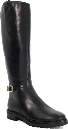 Dune London Womens Ladies Tabbey - Leather Buckle Knee High Boots - Black - Size UK 6