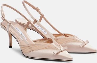 Jimmy Choo London Afia 65 satin slingback pumps
