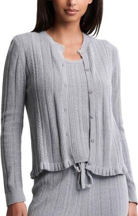 Barefoot Dreams CozyChic Lite Cable Knit Cardigan in Moonbeam at Nordstrom Rack, Size X-Small