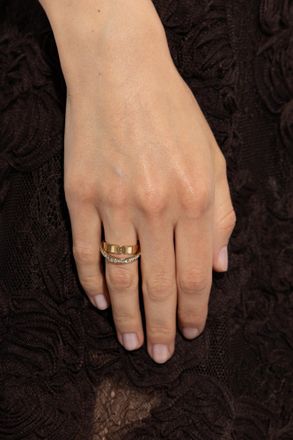 Tory Burch Ring With Shimmering Crystals, Womens, Gold