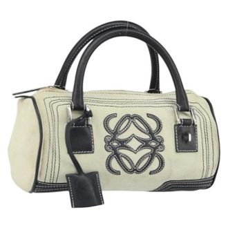 Loewe Pre-owned Handbags, female, White, Size: ONE SIZE Pre-owned Leather Handbag